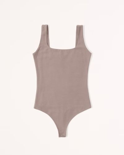 Cotton-Blend Seamless Fabric Tank Bodysuit | Abercrombie & Fitch (US)