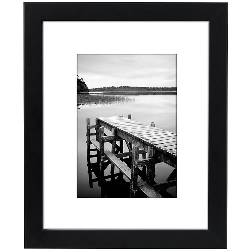 Americanflat Picture Frame in Black Wood with Lead Free Shatter Resistant Glass and Easel Stand f... | Target