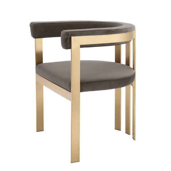 Eichholtz Clubhouse Dining Chair - Brown & Gold | Alchemy Fine Home