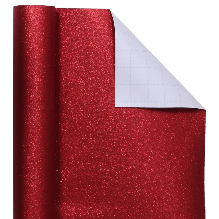 Red Glitter Christmas Wrapping Paper, 18 Square feet Single Roll by My Texas House | Walmart (US)