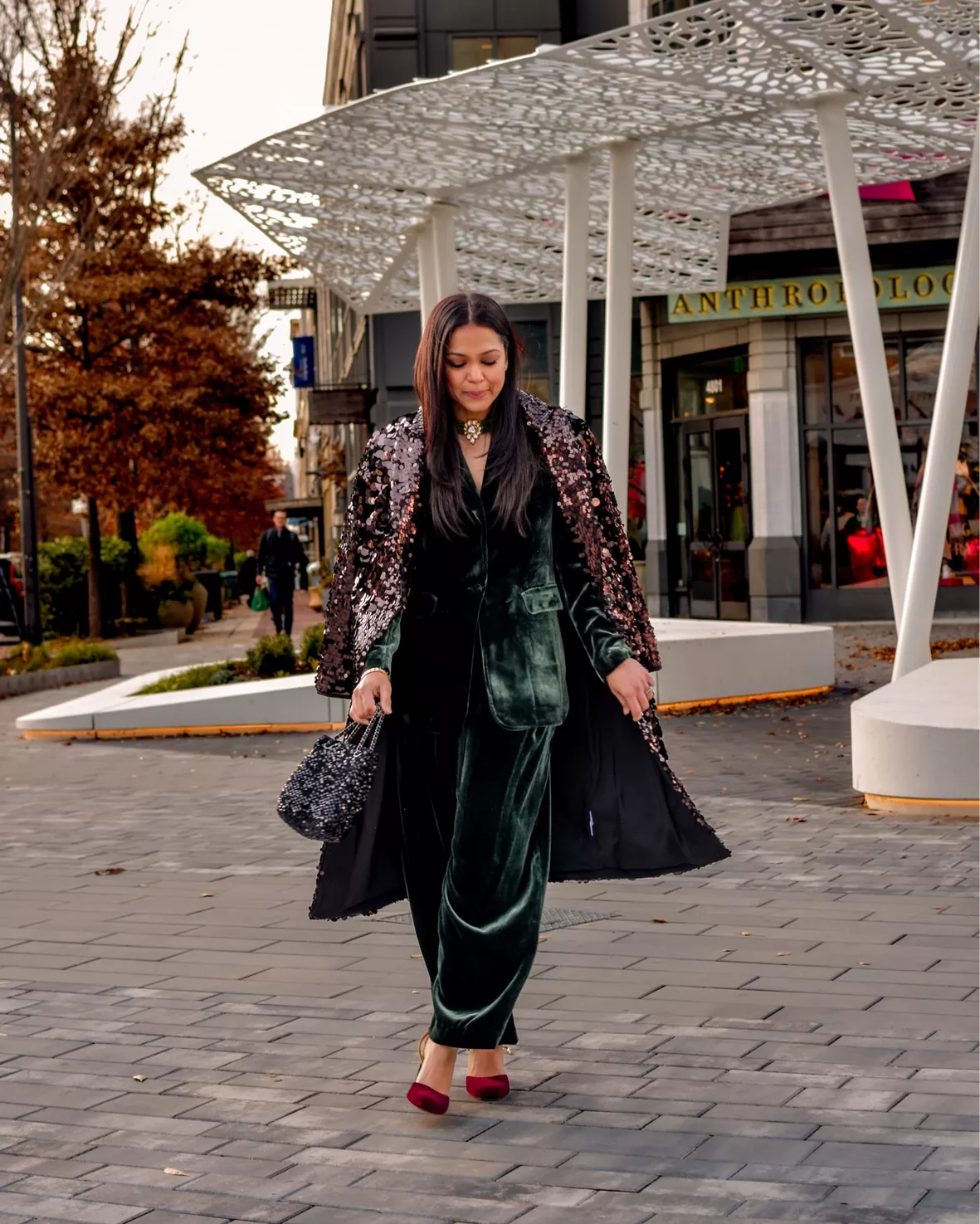 Sequin One Button Trench Coat curated on LTK