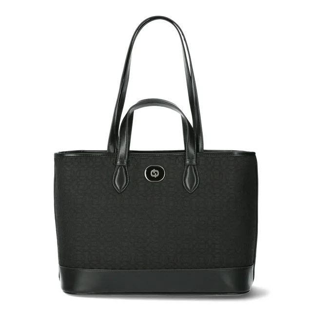 Time and Tru Women's Chloe Tote Bag, Black Jacquard | Walmart (US)