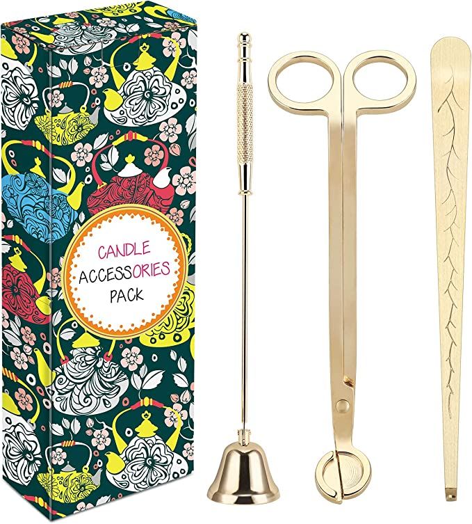 Amazon.com: DANGSHAN 3 in 1 Candle Accessory Set - Candle Wick Trimmer, Candle Wick Cutter, Candl... | Amazon (US)