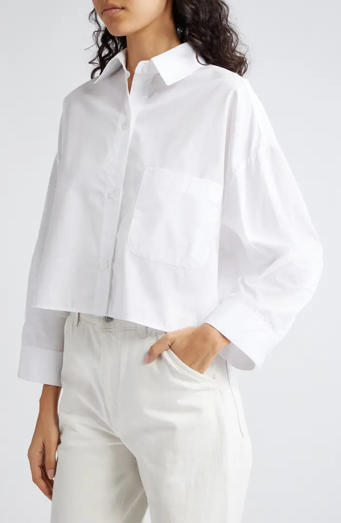 Next Ex Crop Button-Up Shirt | Nordstrom