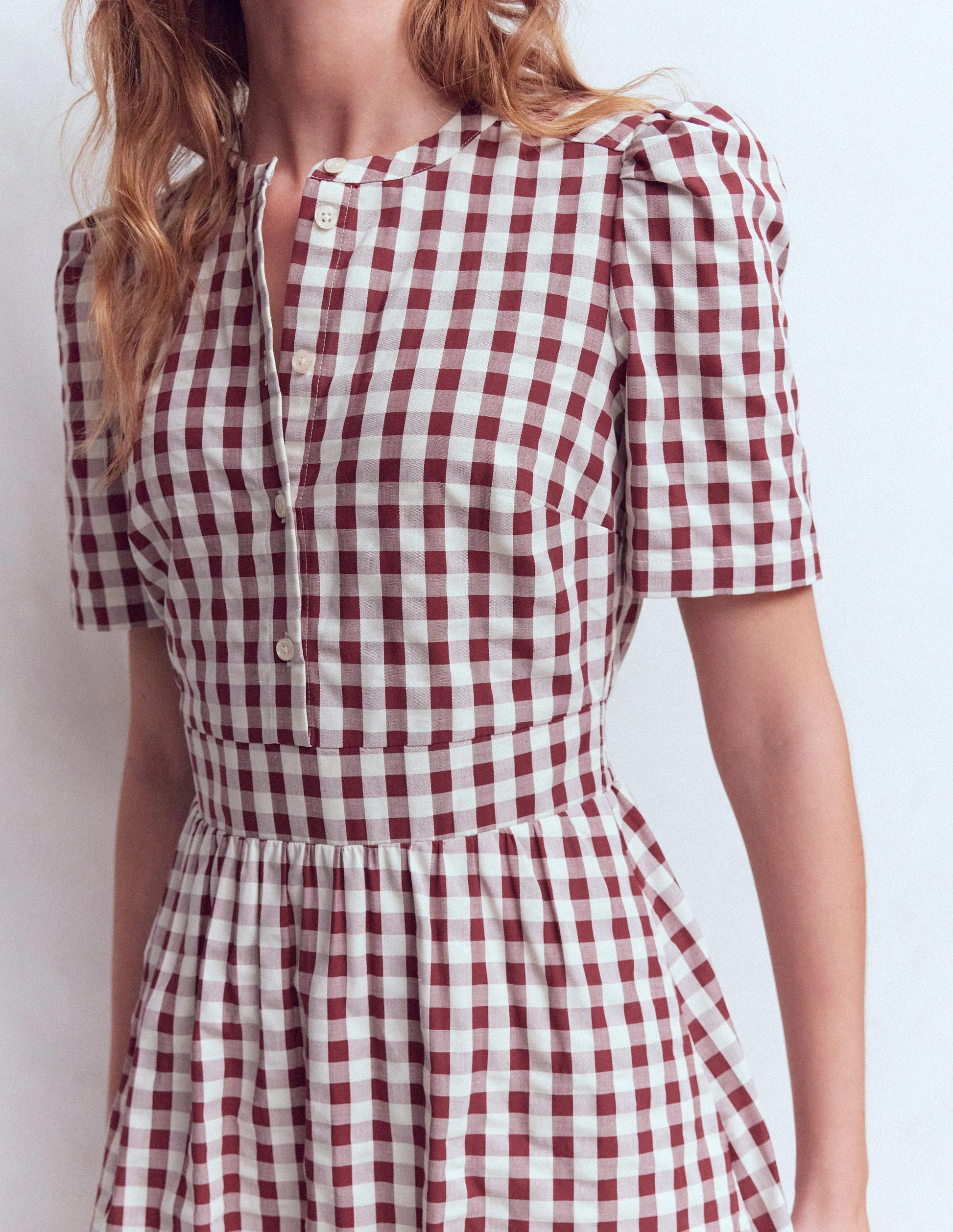 Ivy Cotton Midi Dress-Gingham | Boden (US)