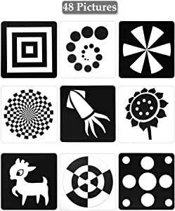 Black White Flash Cards for Infants, 48 Pictures 5.5 x 5.5 Inch Designed Contrast Cards for Newbo... | Amazon (US)