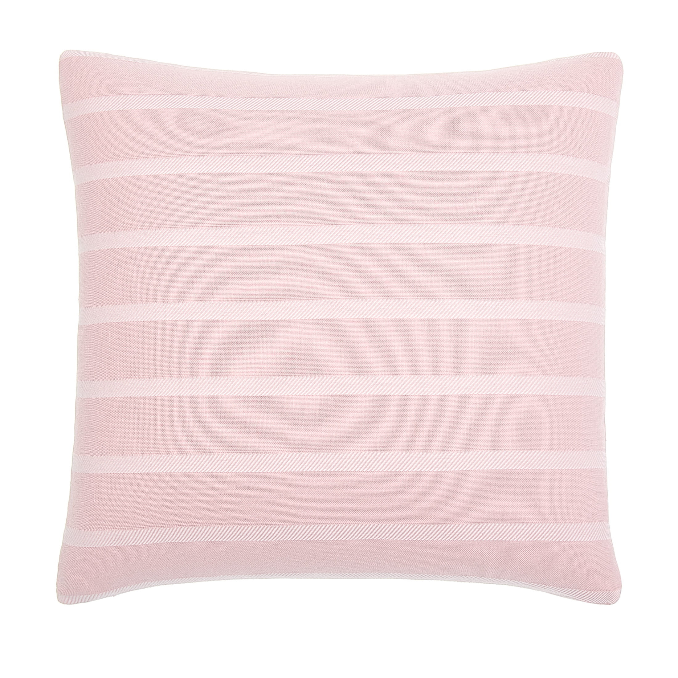 Gap Home Yarn Dyed Twill Stripe Decorative Square Throw Pillow Blush/White 18" x 18" | Walmart (US)