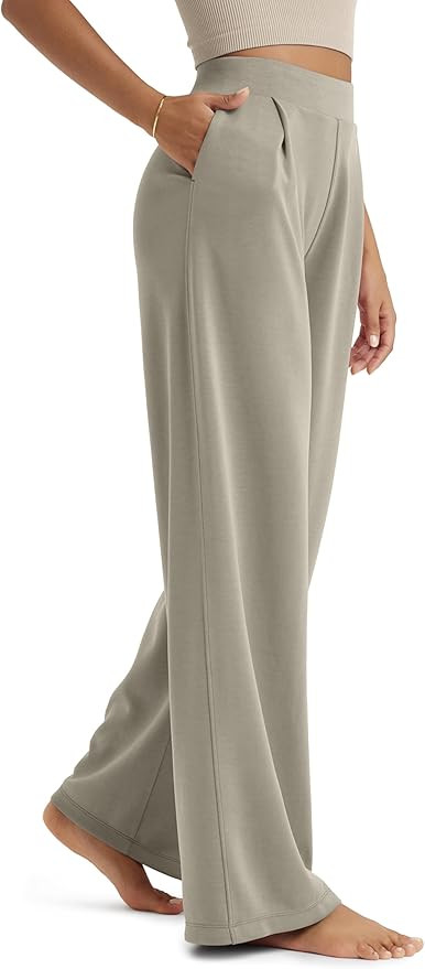 ODODOS Modal Soft Wide Leg Pants for Women High Waist Casual Relaxed Pants with Pockets-27/29"/ 3... | Amazon (US)