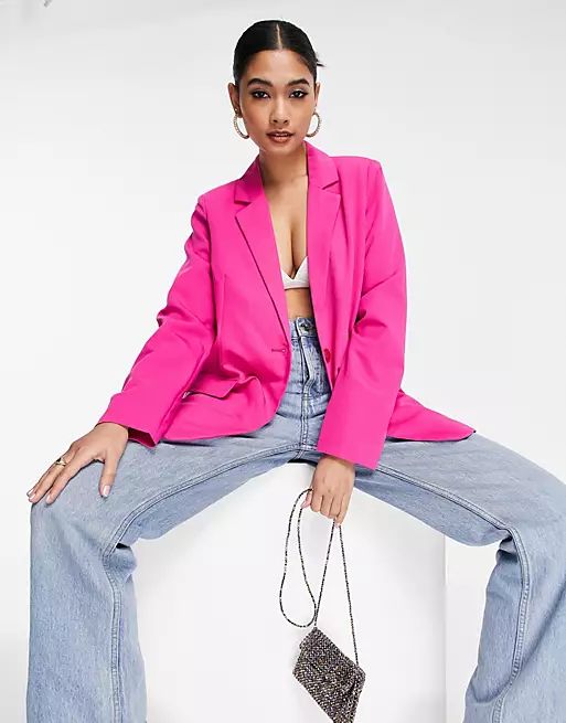 Vero Moda tailored suit blazer in pink - part of a set | ASOS (Global)
