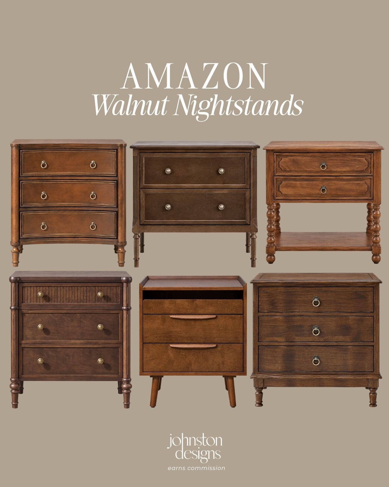 Rich walnut tones & timeless details. 🤎 Amazon nightstands to bring warmth, character and extra storage to your bedroom.

#amazonhome #walnutnightstand #bedroomfurniture #traditionalhome #bedroominspo #warmneutralhome #bedsidetable #timelessinteriors #homefinds 

 #LTKHome