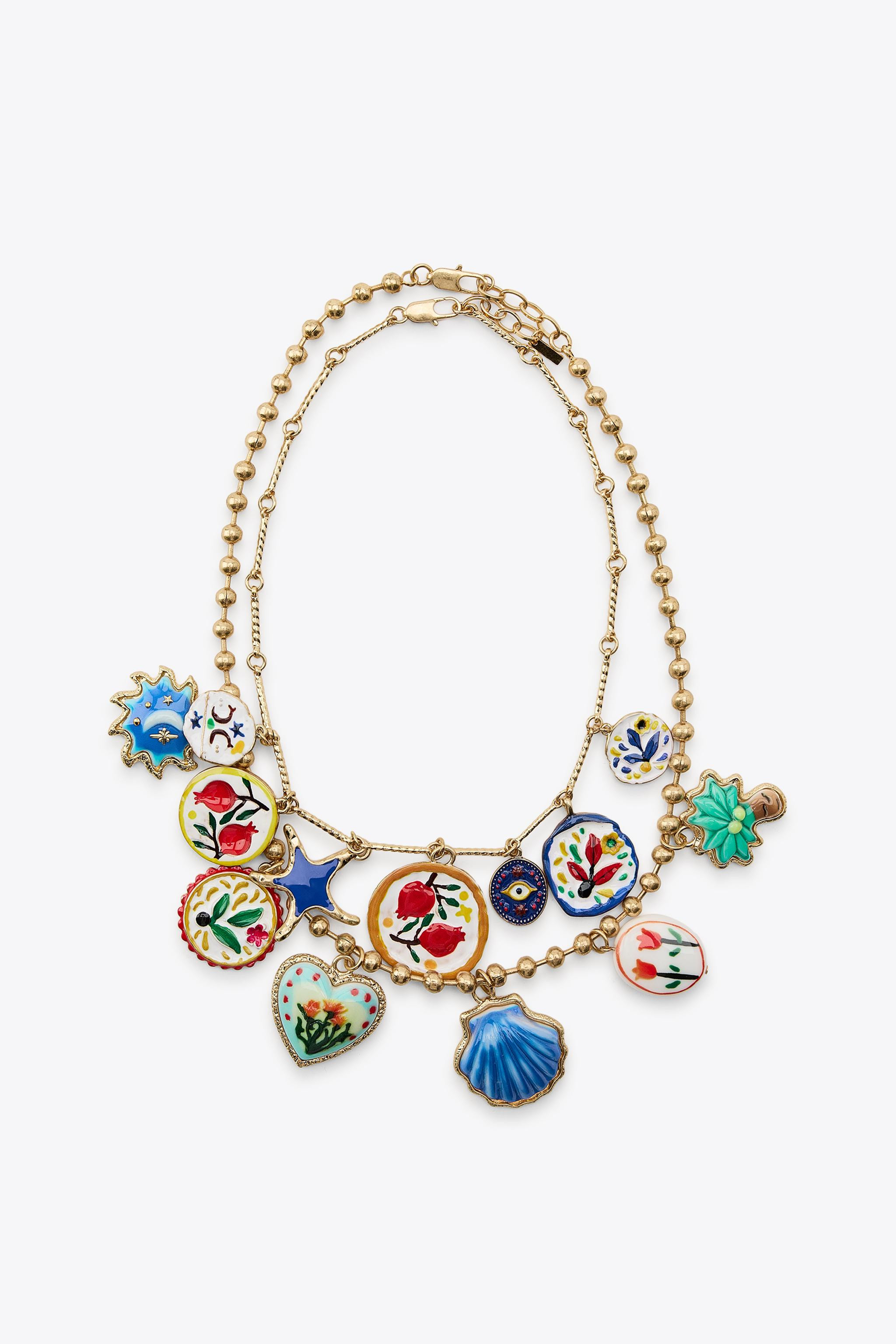 2-PACK PALM TREE FLOWER RESIN NECKLACES | Zara US