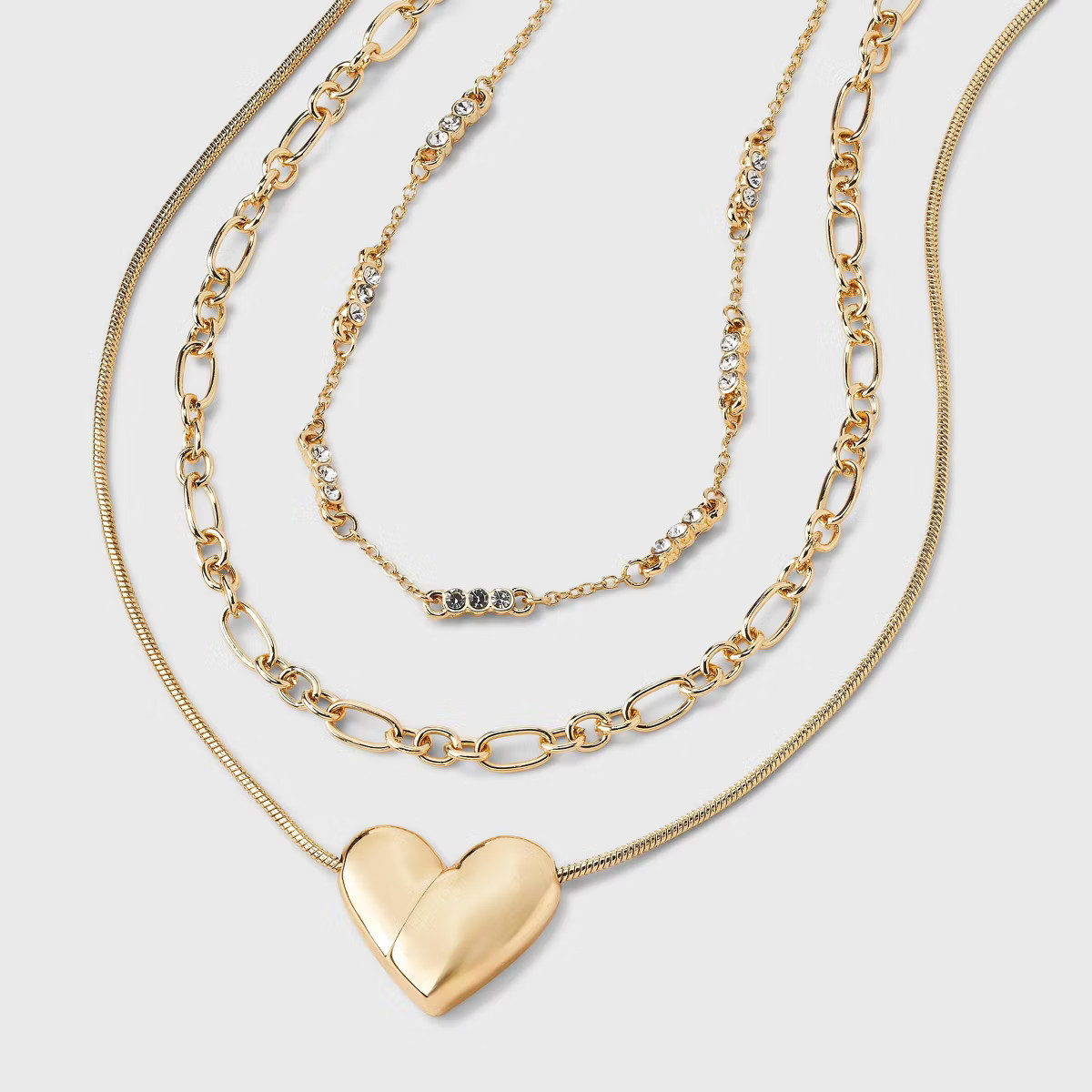 SUGARFIX by BaubleBar Heart Multi-Strand Necklace Set - Gold | Target