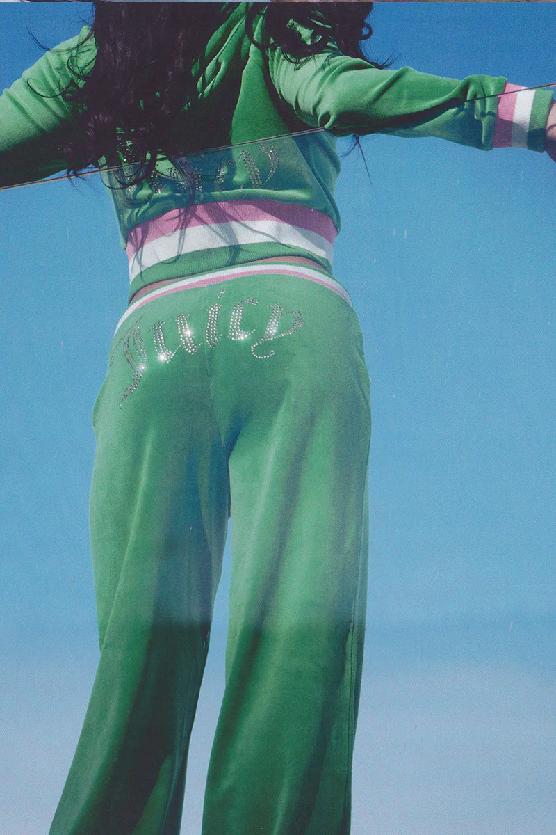 Heritage Stripe Bling Velour Track Pants | Juicy Couture