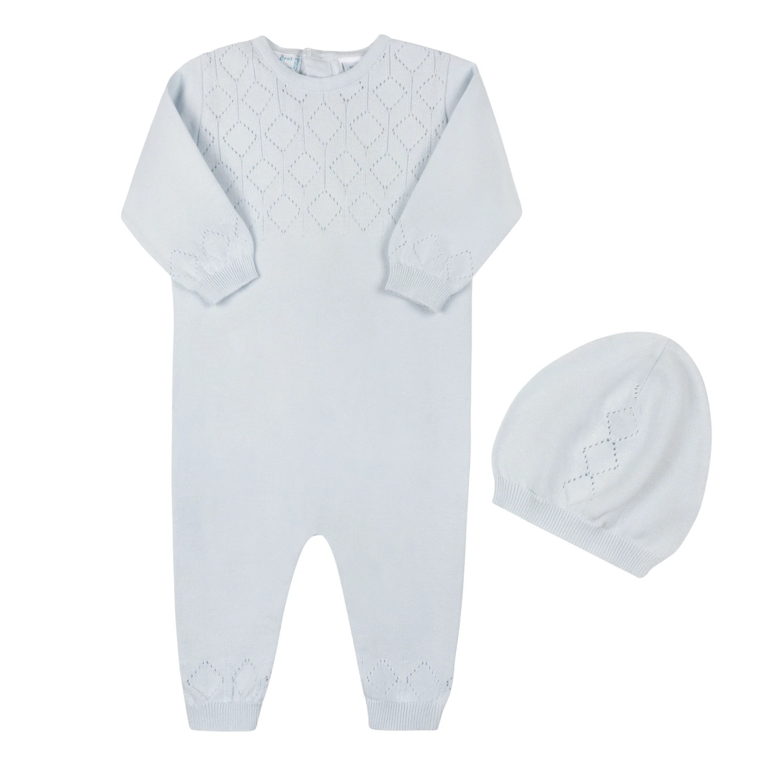 Lux Pointelle Knit Romper with Hat | Feltman Brothers