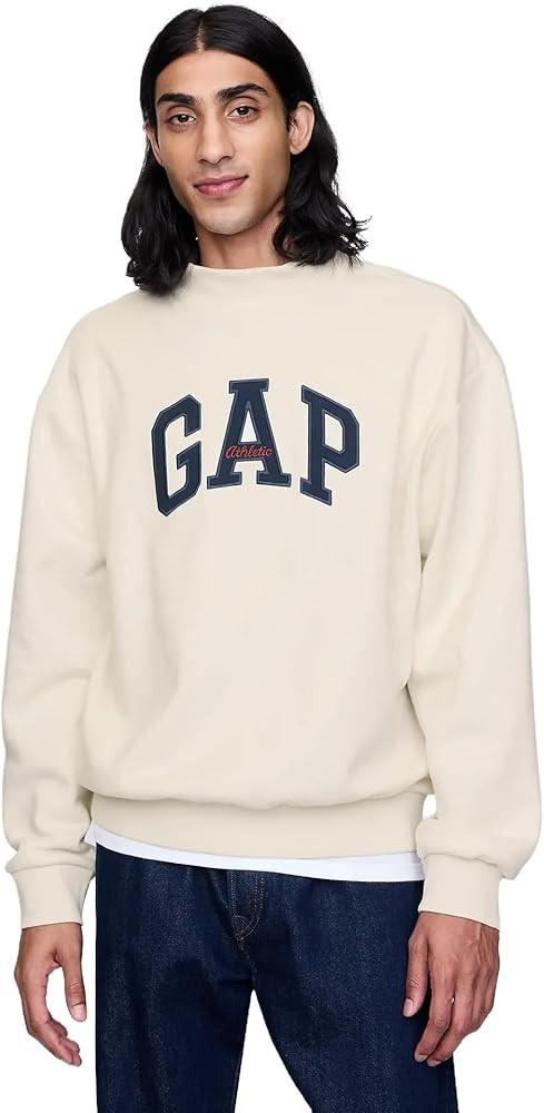 GAP Men's Logo Mockneck Crew Sweatshirt | Amazon (US)