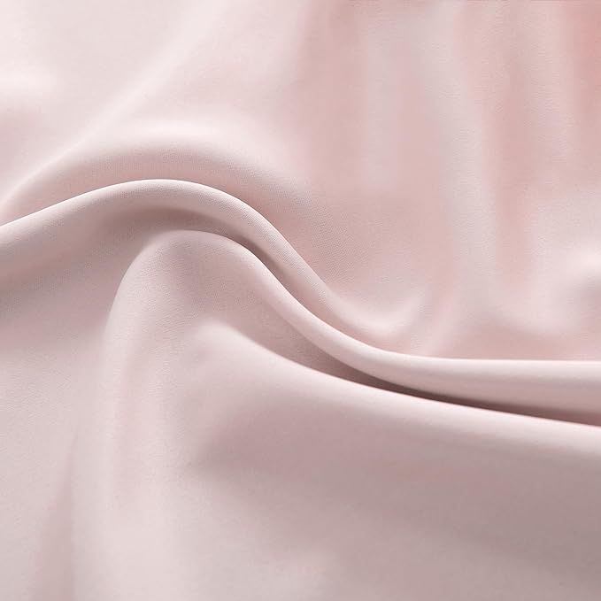 DONREN Pastel Pink Room Darkening Curtains - 90 Inch Length Light Blocking Thermal Insulated Ener... | Amazon (US)