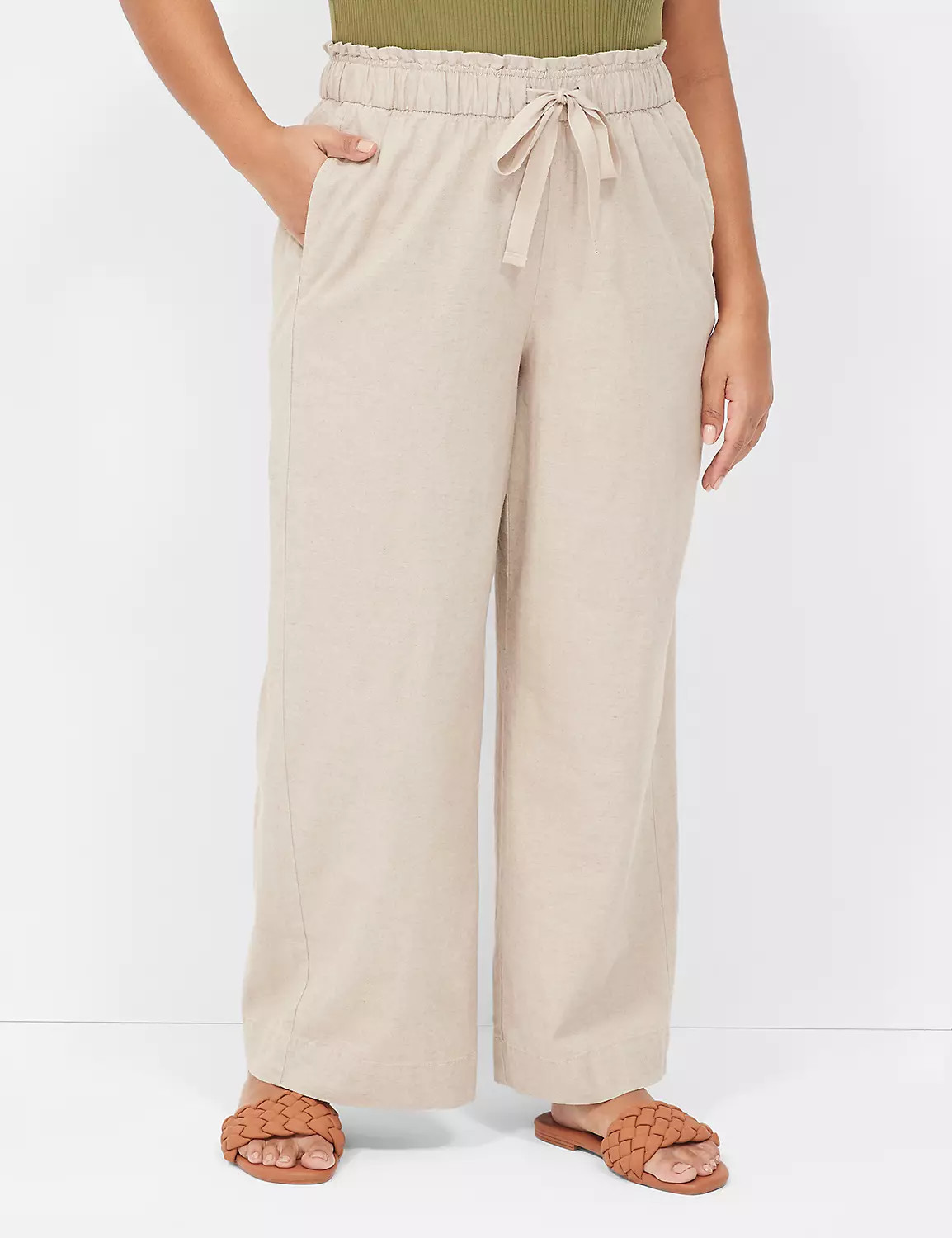 Linen Wide Leg Pant | LaneBryant | Lane Bryant (US)