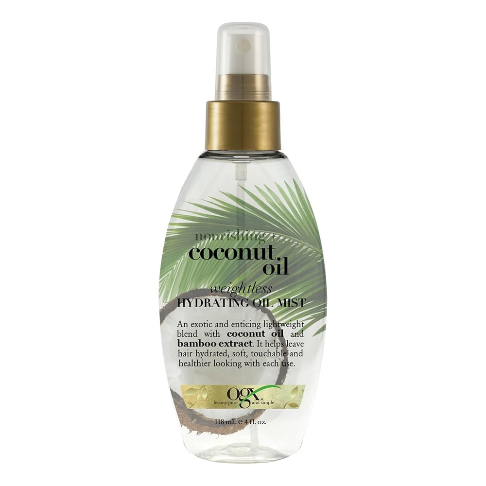 OGX Nourishing + Coconut Oil Weightless Hydrating Oil Hair Mist, Lightweight Leave-In Hair Treatm... | Amazon (US)