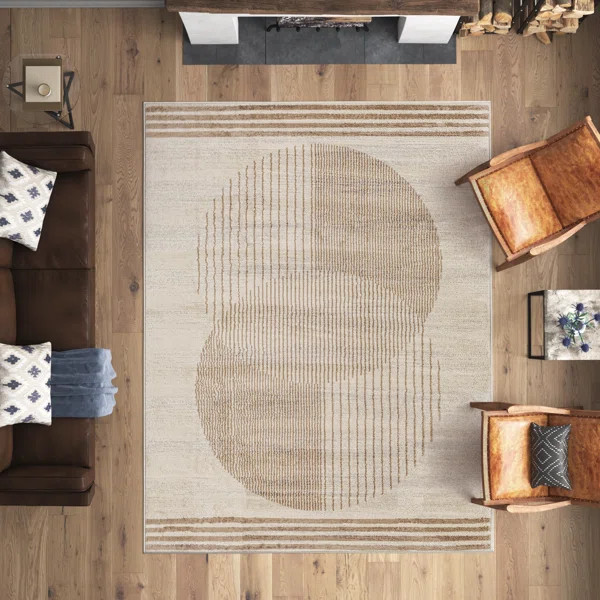 Jalissa Geometric Area Rug in Beige/Brown/Grey | Wayfair North America