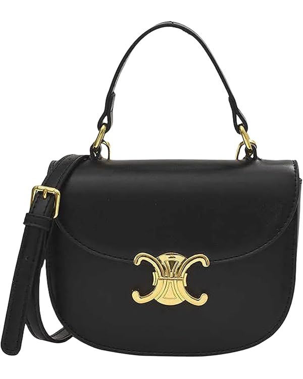 Women's Leather Shoulder Bag Trendy Designer Crossbody Bag Small Tote Bag Purse | Amazon (US)