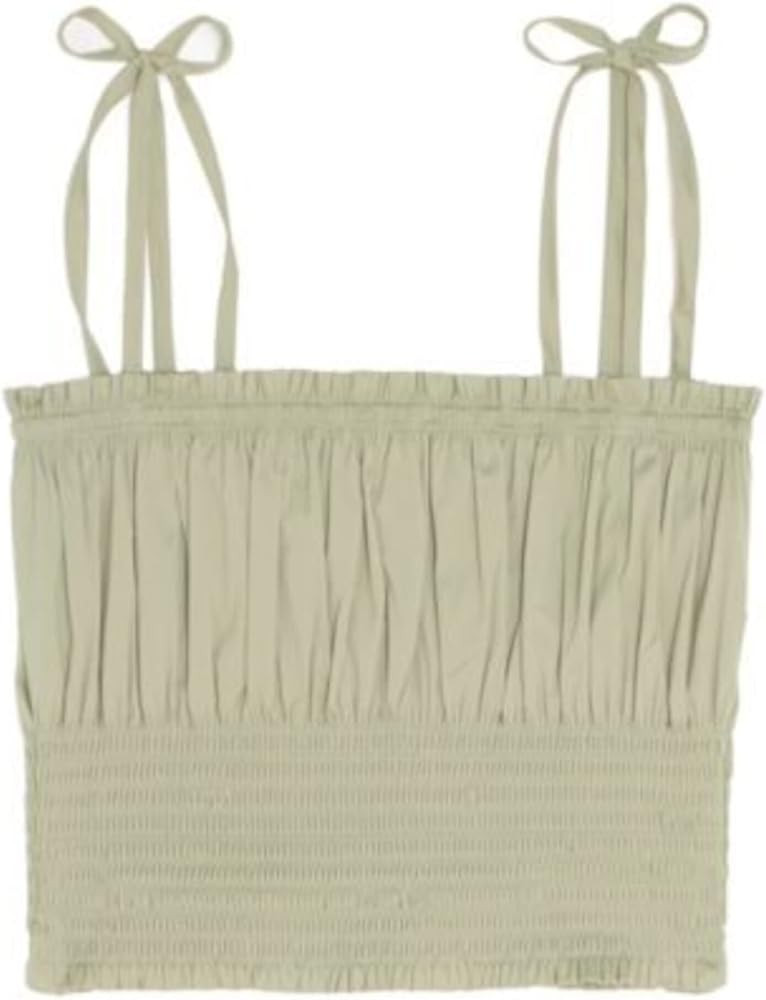 DANIELLE BERNSTEIN Womens Ruffled Spaghetti Strap Strapless Crop Top | Amazon (US)