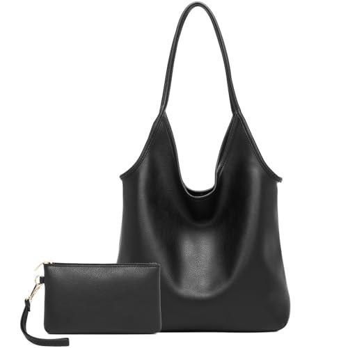 YAVCOOL Hobo Bags Purse for Women Soft Slouchy Hobo Shoulder Bag Designer Ladies Large Leather Everyday Handle Handbag | Amazon (US)