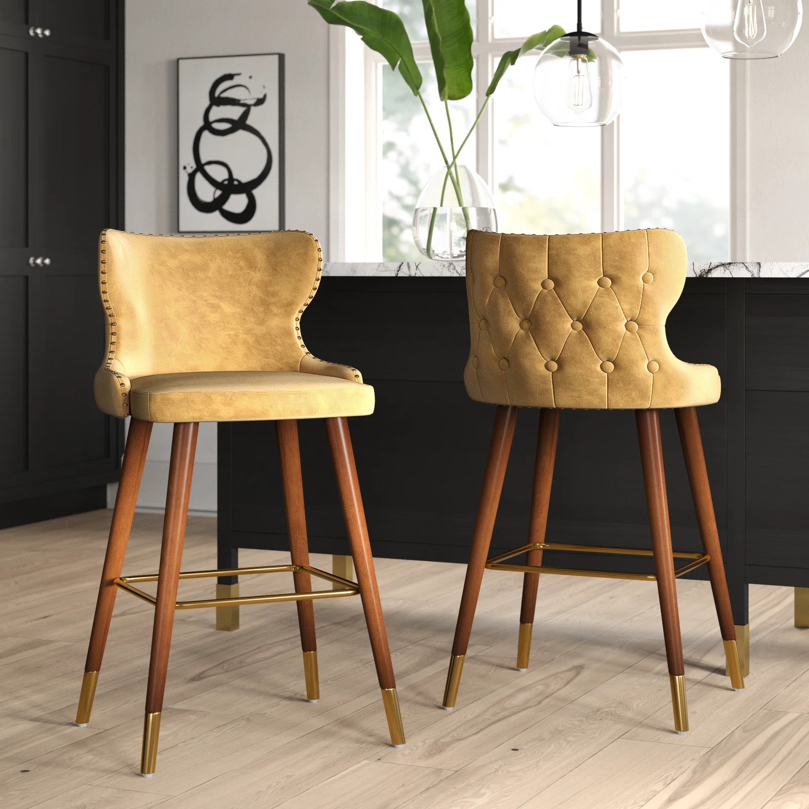 Caralie Upholstered Counter Stool (Set of 2) | Wayfair North America