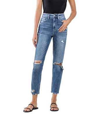 Flying Monkey Women's Super High Rise Distressed Mom Jeans - Macy's | Macy's