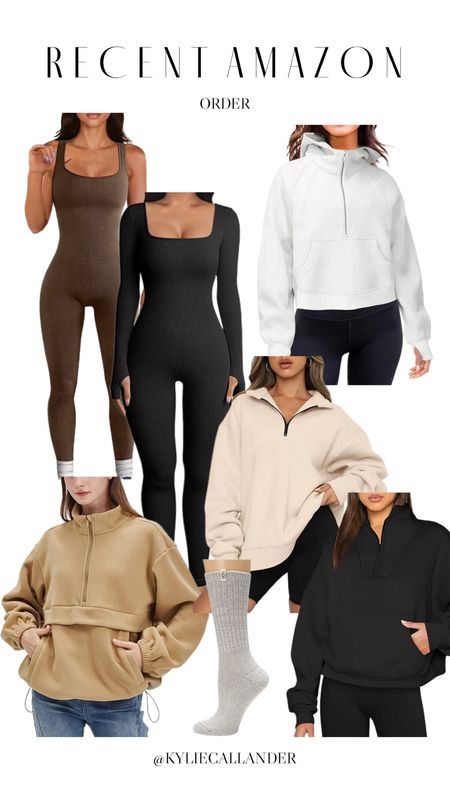 My recent Amazon order! Onesie yoga jumpsuit, jumpsuit, pullovet, athleisure, amazon finds, amazon sweatshirt 

#LTKunder50 #LTKstyletip #LTKtravel