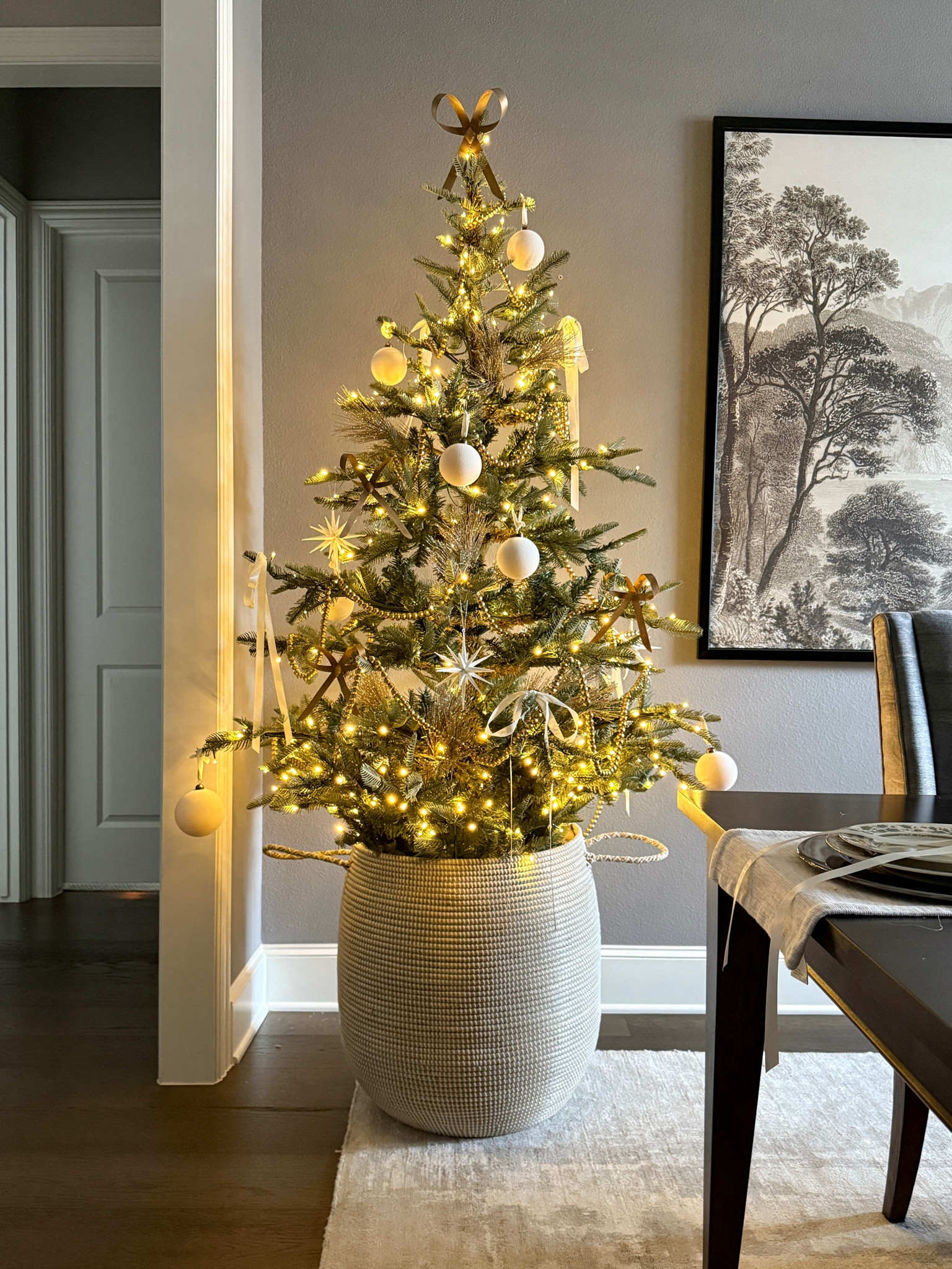 The basket I set my Christmas tree is is currently 35% off! I have the size medium and large, this is the size large with a 7’ tree (I’ve also used it with a 9’ tree)! I keel both sizes out year round and use them with their lids to store blankets normally! 

#LTKHome #LTKSaleAlert