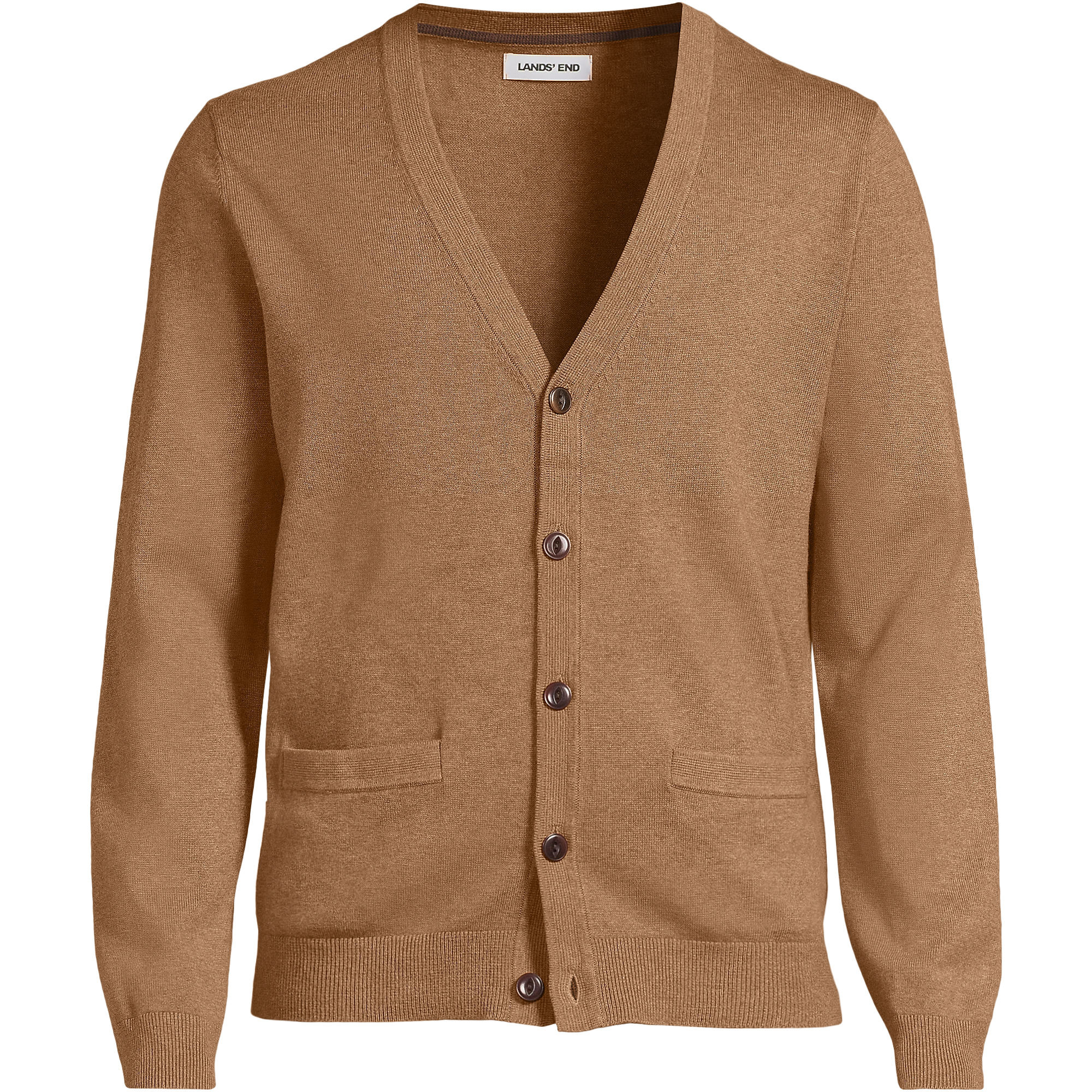 Men's Tall Fine Gauge Cotton Cardigan | Lands' End (US)