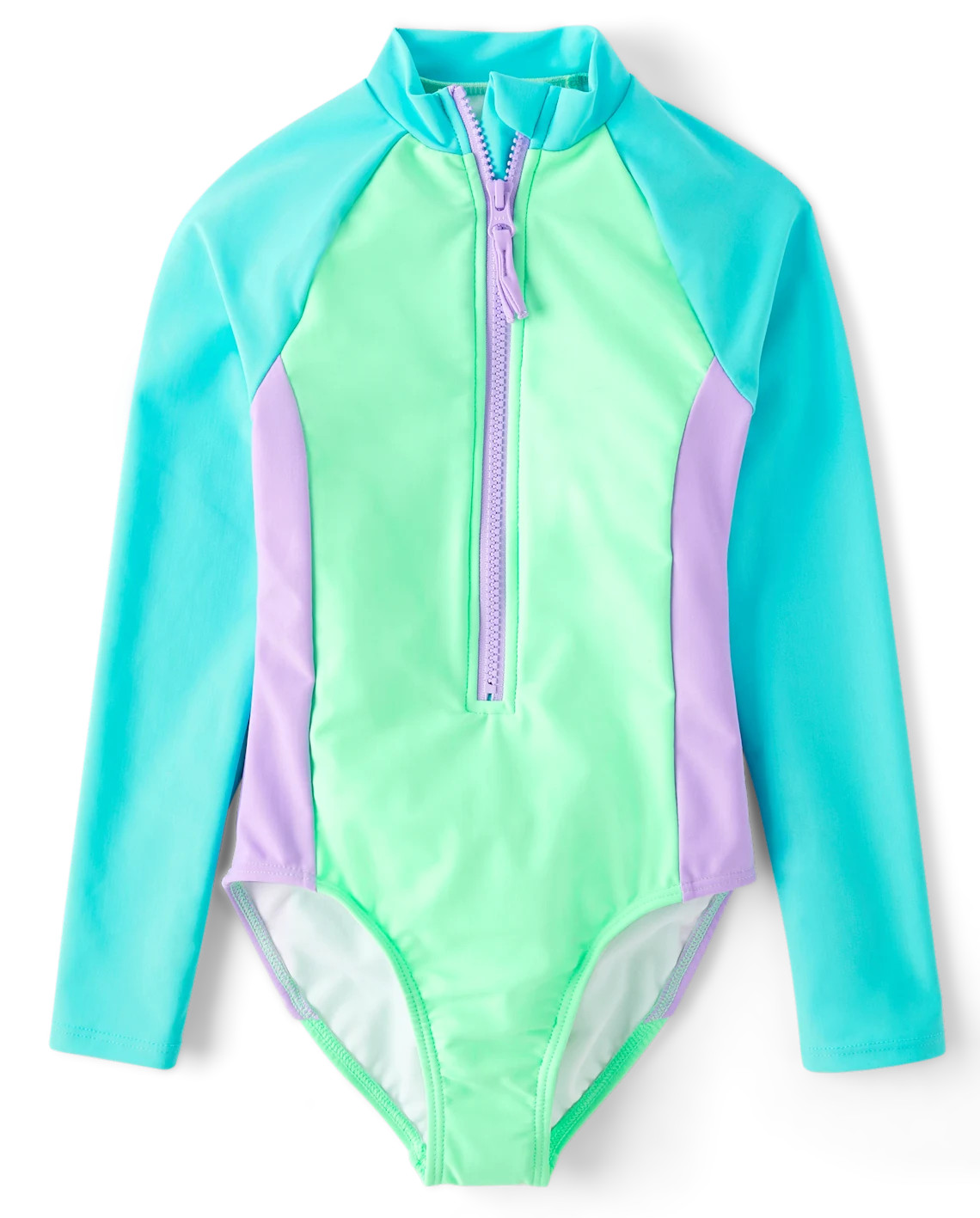 Girls Colorblock Rashguard One Piece Swimsuit - green | The Children's Place
