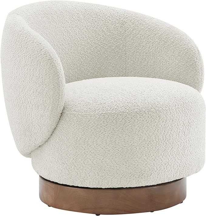 KISLOT Swivel Accent Modern Round Barrel Armchair Upholstered Performance Fabric Sherpa Chair for... | Amazon (US)