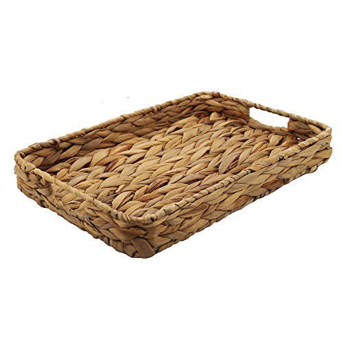 Decorative tray water hyacinth storage basket rectangle seagrass storage basket for fruit or tea.... | Walmart (US)