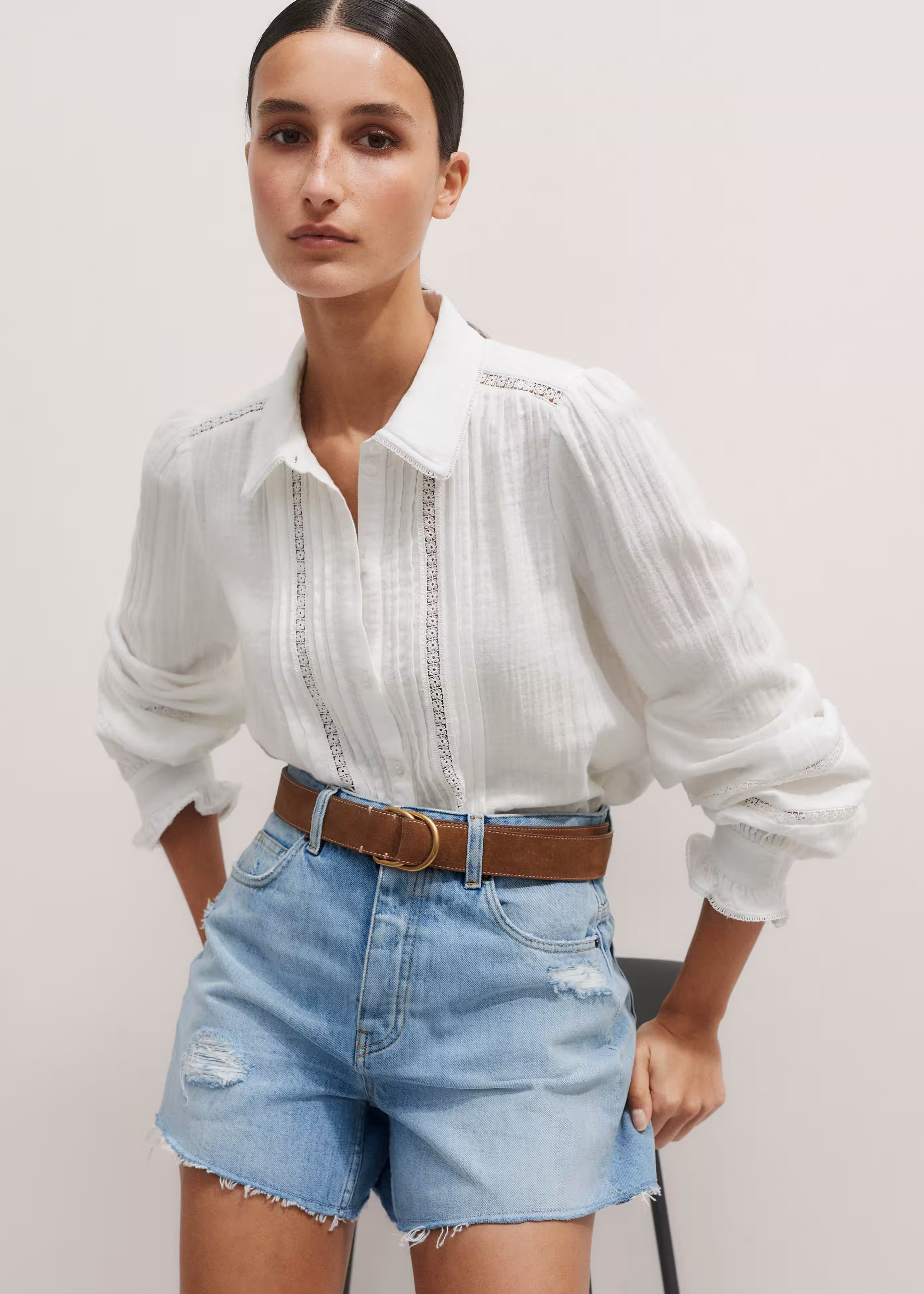 Long Sleeve Blouse Cotton Cheesecloth | ME+EM US