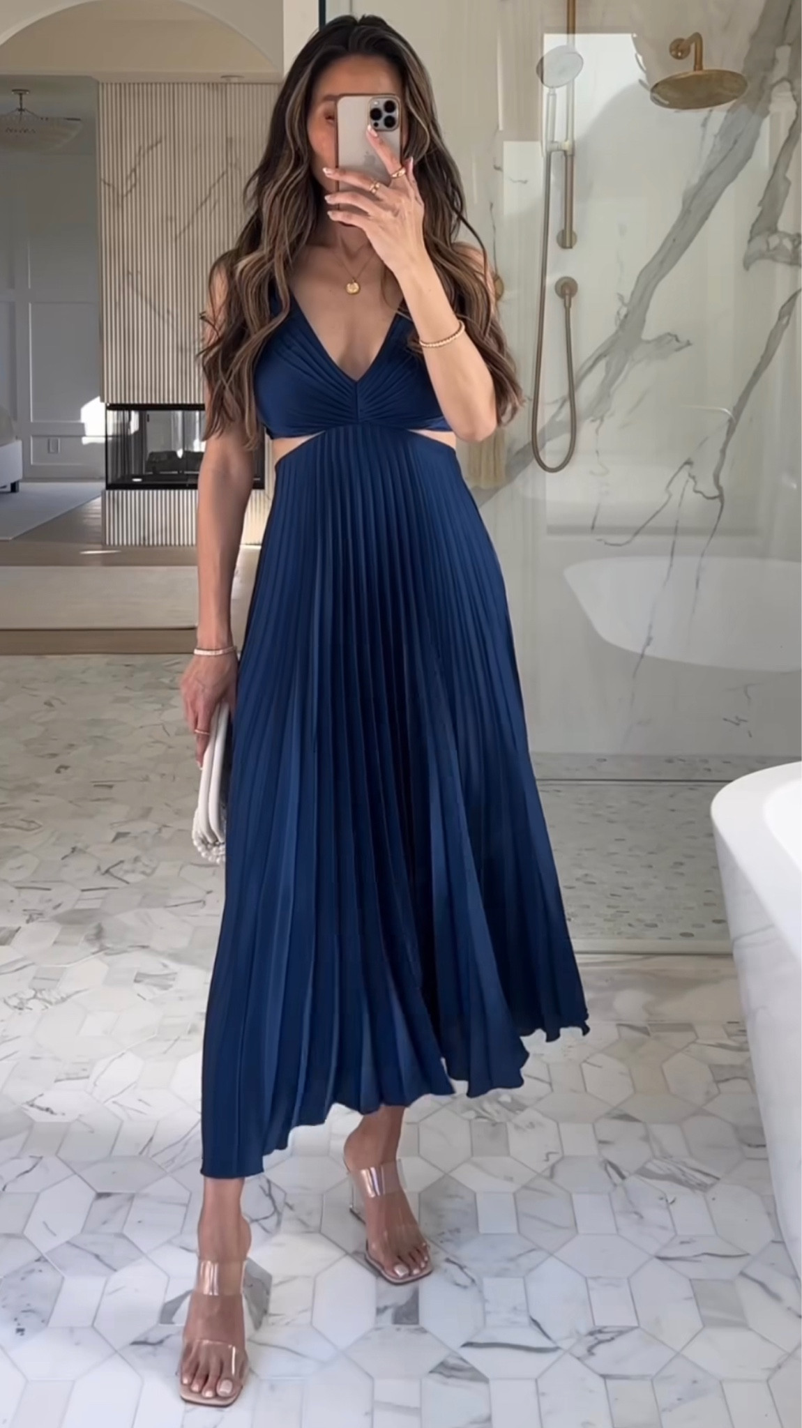 Satin pleated outlet maxi dress