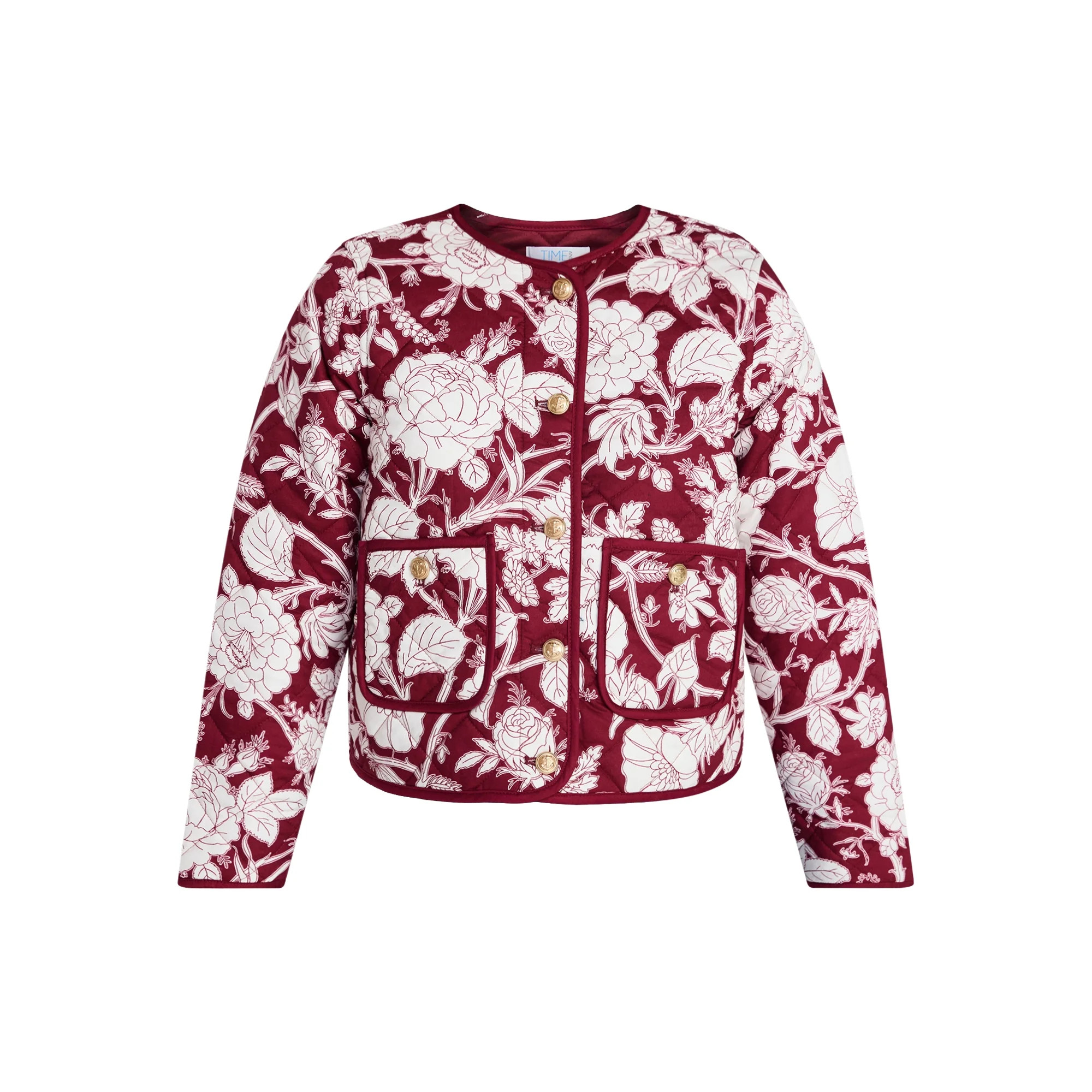 Time and Tru Women's Quilted Cotton Jacket, Sizes XS-XXXL | Walmart (US)