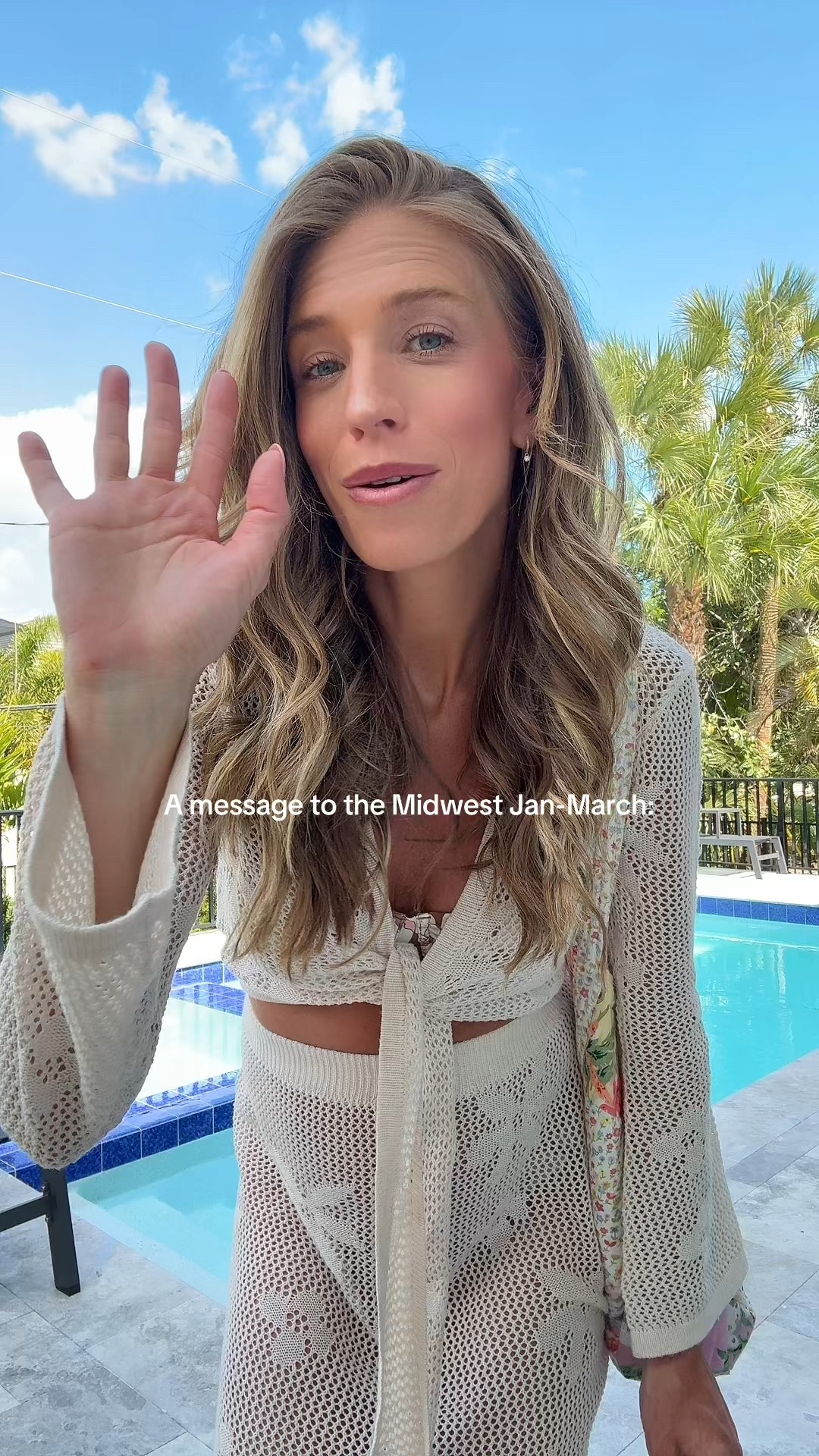 Coverup: runs tts size medium 
Swimsuit: Top runs tighter so sized up and bottoms run tts. Full coverage too
Bag is not linkable but from Erin Made


Resort wear, vacation outfit, pool coverup, beach coverupp

#LTKTravel #LTKBump #LTKootd