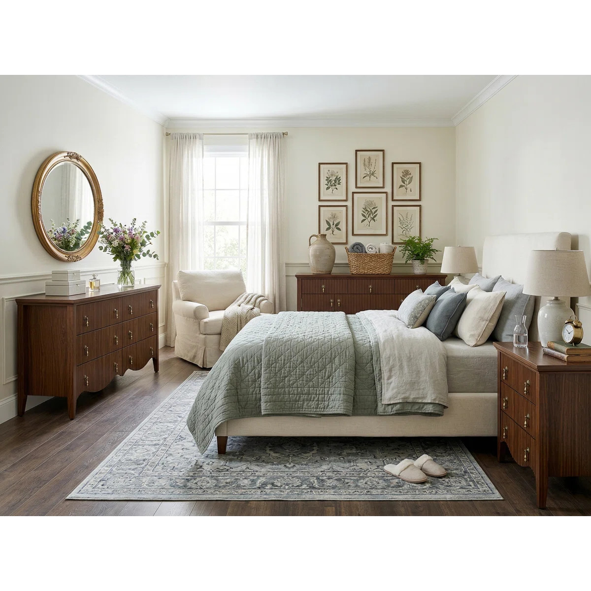 Nightstand With Charging Station, Vintage Bedside Table With 3 Fluted Drawers And Open Shelf, Rus... | Wayfair North America