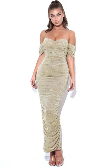 Miss Circle Gene Ruched Off Shoulder Chiffon Dress | Nordstrom | Nordstrom