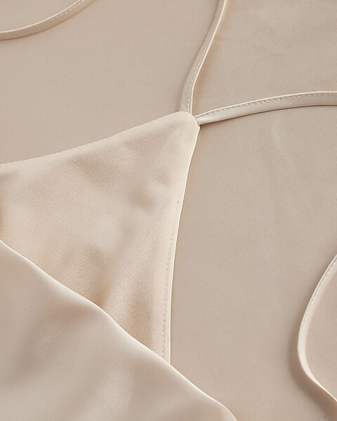 Conscious Edit Satin Racerback Cowl Neck Cami | Express