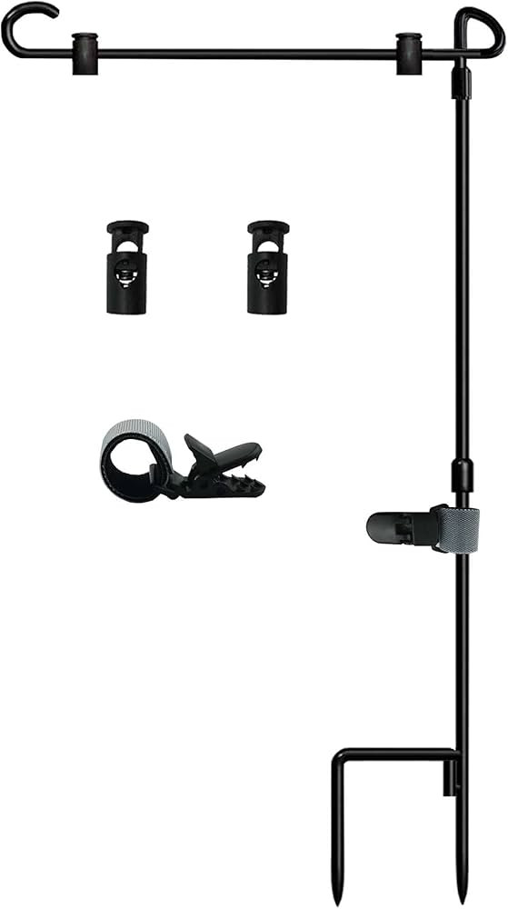 Garden Flag Stand-Holder-Pole with Flag Stopper and Clip Waterproof Powder-Coated Paint for House... | Amazon (US)