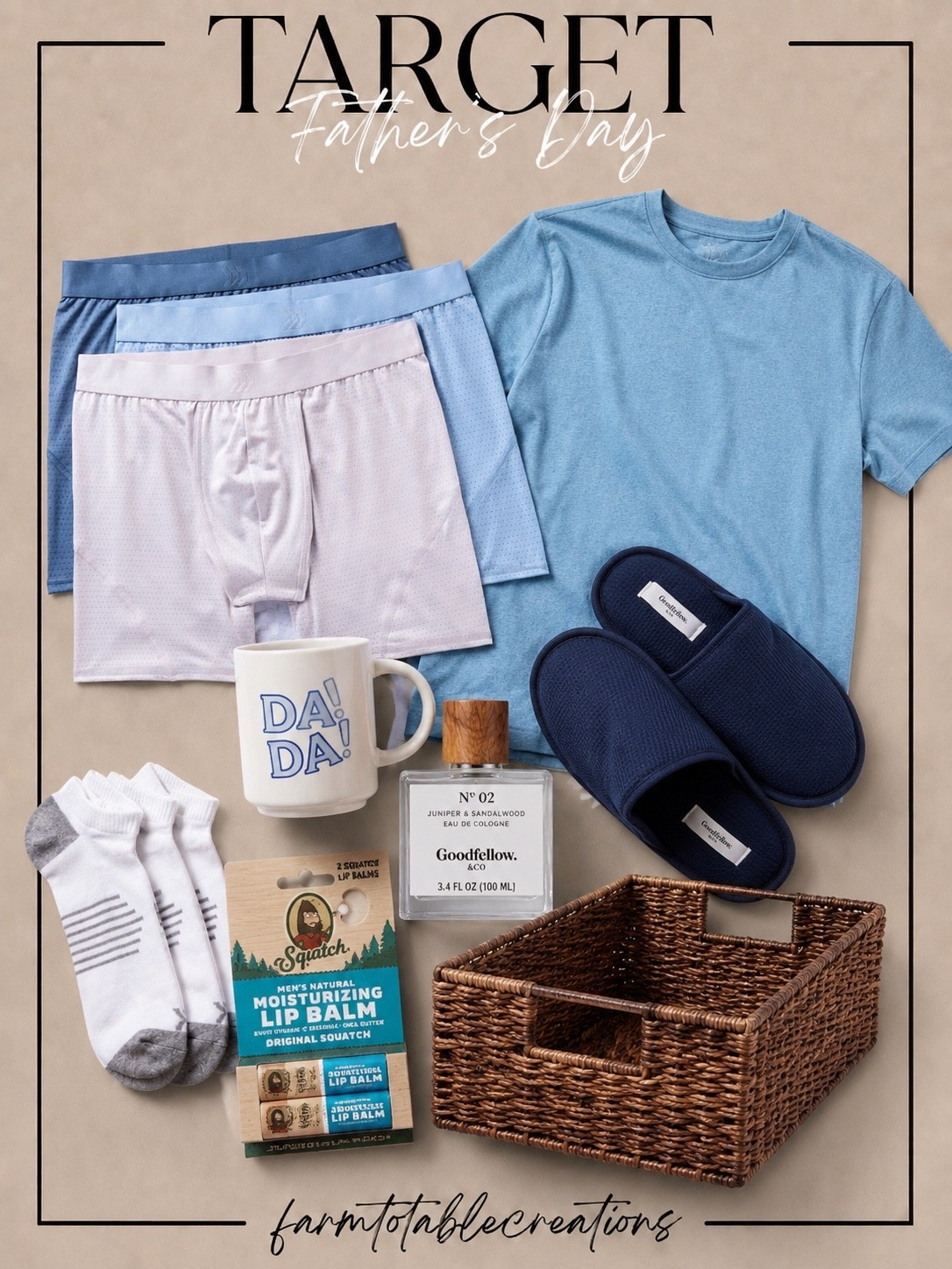 Father’s Day Favorites from Target 💙

Need a last-minute Father’s Day gift idea? These affordable Target finds make it easy to create a thoughtful gift basket filled with everyday essentials Dad will actually use. From comfortable basics and cozy slippers to grooming favorites and practical accessories, this collection is perfect for celebrating the dads who deserve a little extra appreciation.

Create a personalized basket, pair a few favorites together, and give a gift that feels both useful and meaningful this Father’s Day.

Follow @farmtotablecreations on Instagram for more cozy home finds and trending decor.

#LTKGiftGuide #FathersDayGiftGuide #TargetFinds #FathersDayGifts #GiftBasketIdeas #DadGiftIdeas #BestDadEver #Goodfellow #TargetStyle #AffordableFinds #GiftForHim #MensEssentials #CozyLiving #Fatherhood #DadApproved #ThoughtfulGifts #LTKMens #TargetDeals #FarmToTableCreations #FathersDay2026

#LTKMens #LTKSaleAlert
