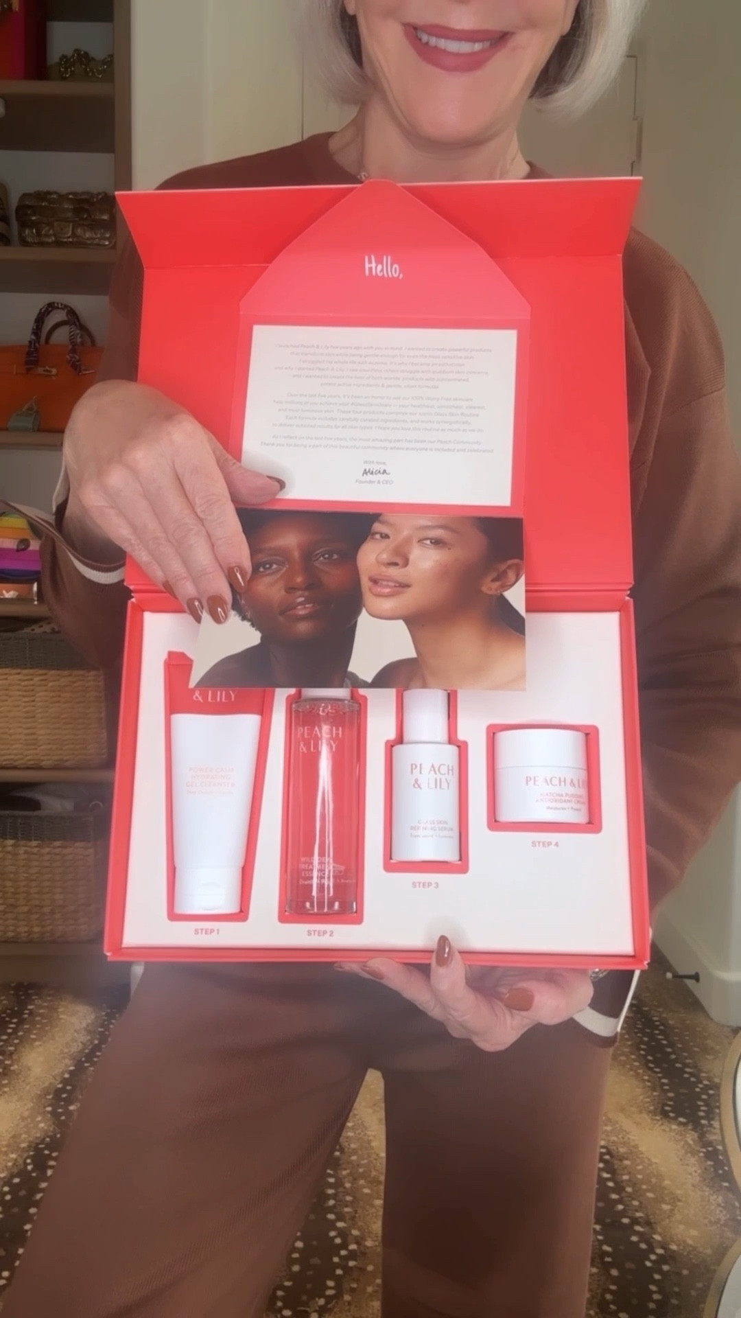 A 4 step skin care system with powerful products that transforms skin while being gentle enough for the most gentle skin. 
Gel Cleanser, wild Dew Treatment Essence, Glass Skim Refinning Serum and  Matcha Pudding Antioxident cream 

#LTKfindsunder100 #LTKover40 #LTKbeauty