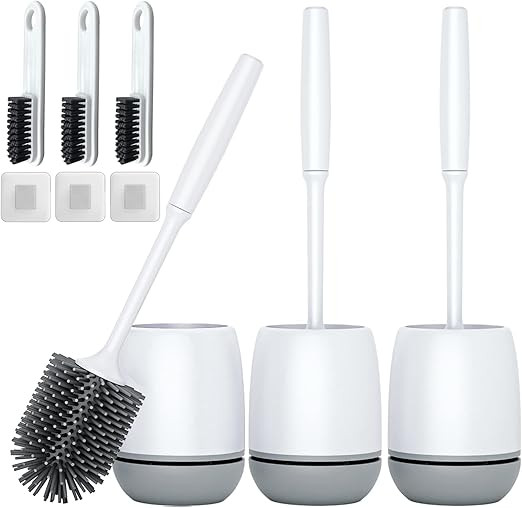 Toilet Brush, 3 Pack Toilet Bowl Brush and Holder for Bathroom Storage Cleaning, Bathroom Accesso... | Amazon (US)