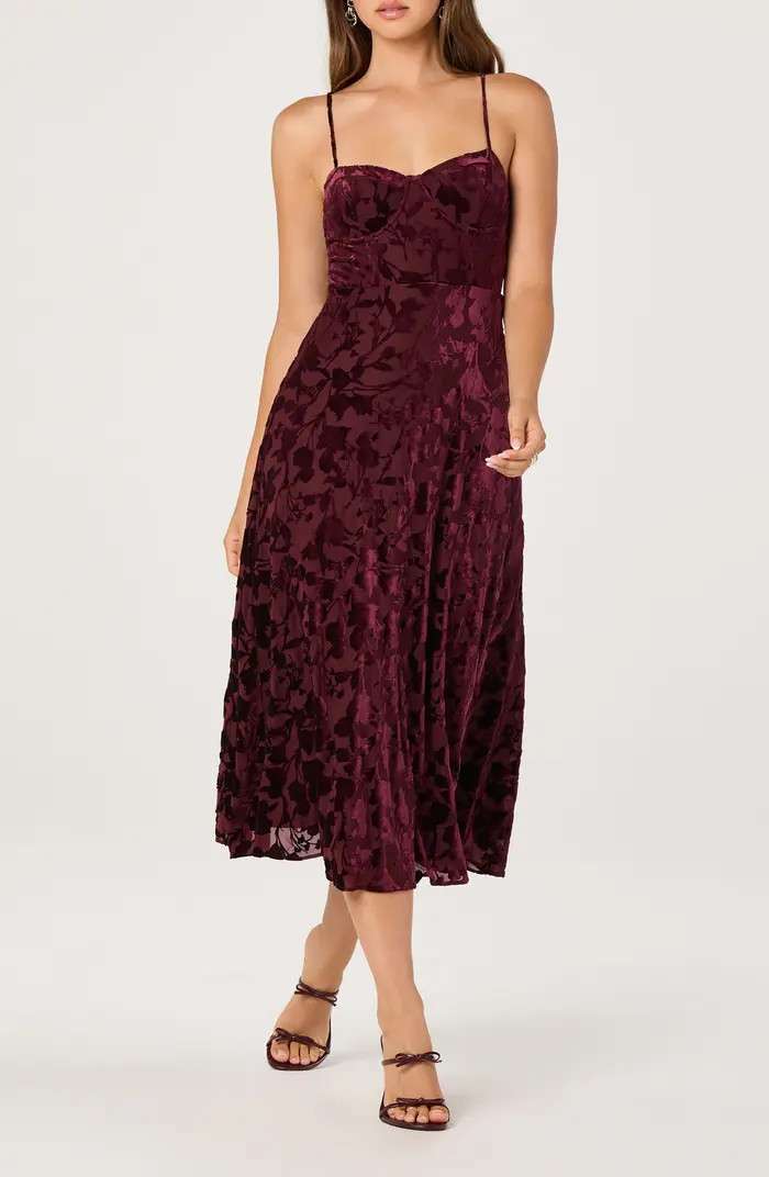 Underwire Burnout Velvet Cocktail Dress | Nordstrom