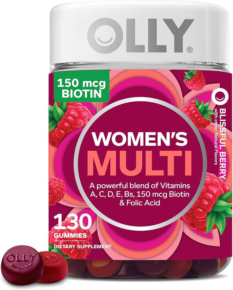 OLLY Women's Multivitamin Gummy, Overall Health and Immune Support, Vitamins A, D, C, E, Biotin, ... | Amazon (US)