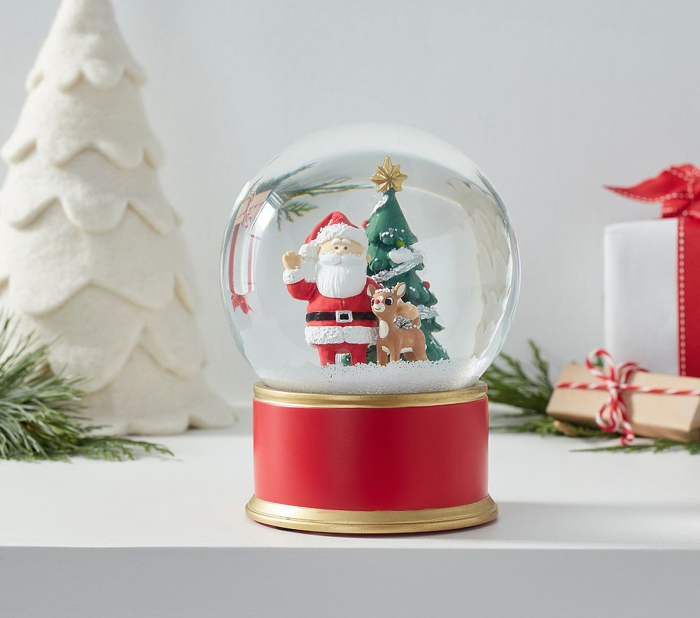 Santa & Rudolph® Snow Globe | Pottery Barn Kids