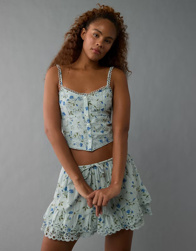 AE Button-Up Corset Tank Top | American Eagle Outfitters (US & CA)