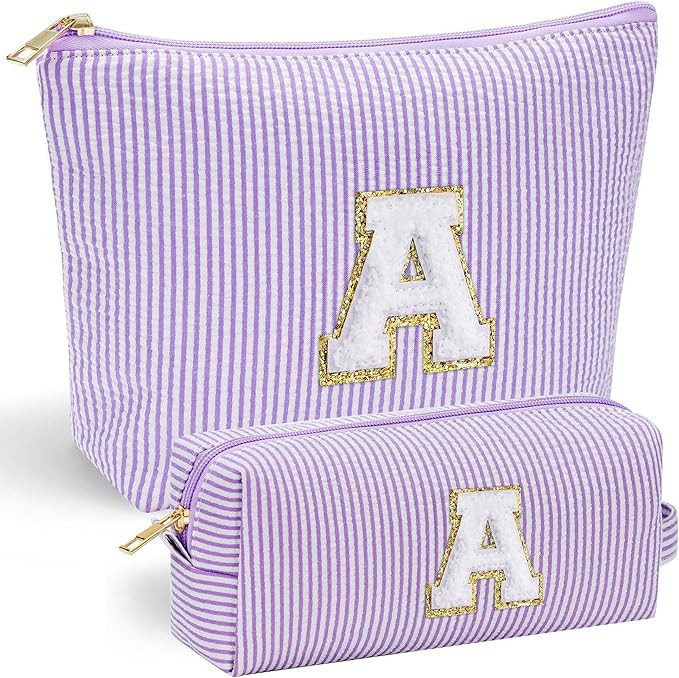 YOOLIFE Christmas Gifts for Girls - Personalized Monogram Makeup Bag Cosmetic Bag Travel Toiletry... | Amazon (US)